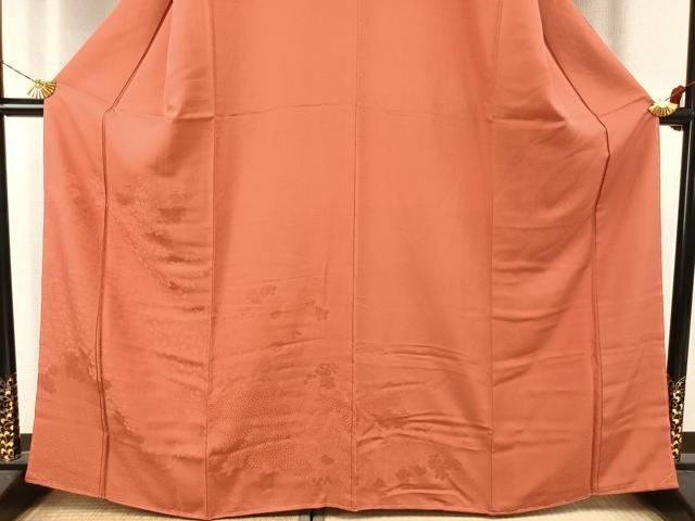 平和屋着物●色留訪問着　草花地紋　浅緋色　正絹　逸品　未使用　AABJ4402fy
