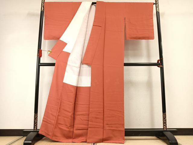 平和屋着物●色留訪問着　草花地紋　浅緋色　正絹　逸品　未使用　AABJ4402fy