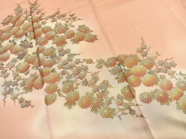 平和屋着物●訪問着　枝花文　暈し染め　ロング丈　正絹　逸品　AABJ4404fy