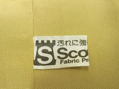 平和屋着物●上質な色無地　松葉地紋　淡黄色　正絹　逸品　AABJ4405fy