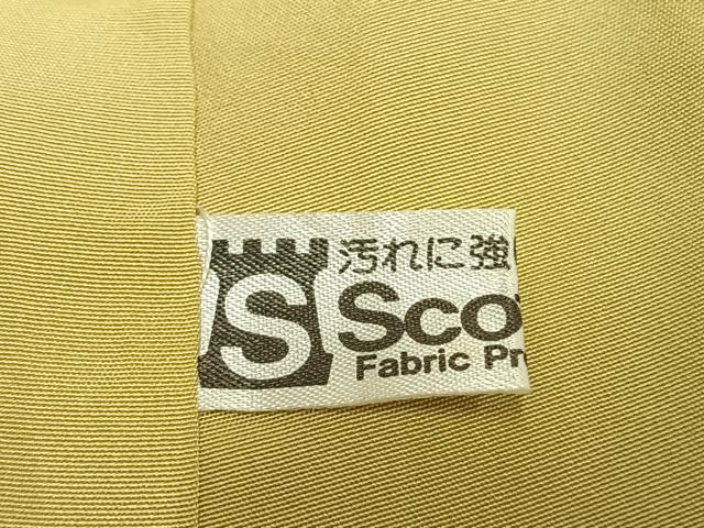 平和屋着物●上質な色無地　松葉地紋　淡黄色　正絹　逸品　AABJ4405fy