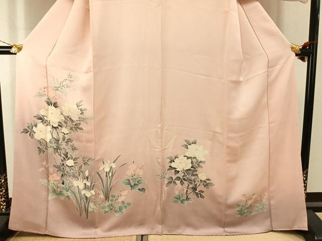平和屋着物●訪問着　友禅　草花文　暈し染め　正絹　逸品　AABJ4406fy