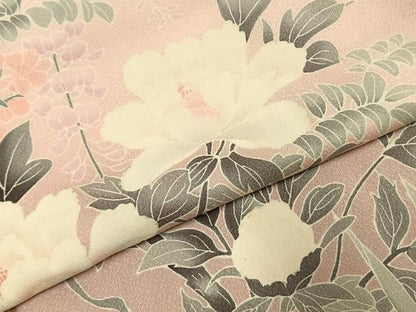 平和屋着物●訪問着　友禅　草花文　暈し染め　正絹　逸品　AABJ4406fy