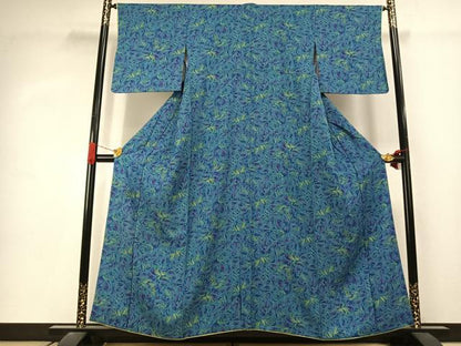 平和屋着物●上質な小紋　草花文　正絹　逸品　AABJ4407fy