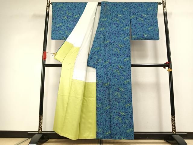 平和屋着物●上質な小紋　草花文　正絹　逸品　AABJ4407fy
