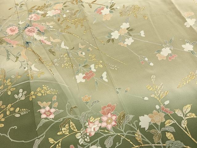 平和屋着物●訪問着 枝花文 暈し染め 金銀彩 正絹 逸品 CABG5407ut 平和屋着物○訪問着 草花文 暈し染め 金彩 正絹 逸品 CABH9938ut