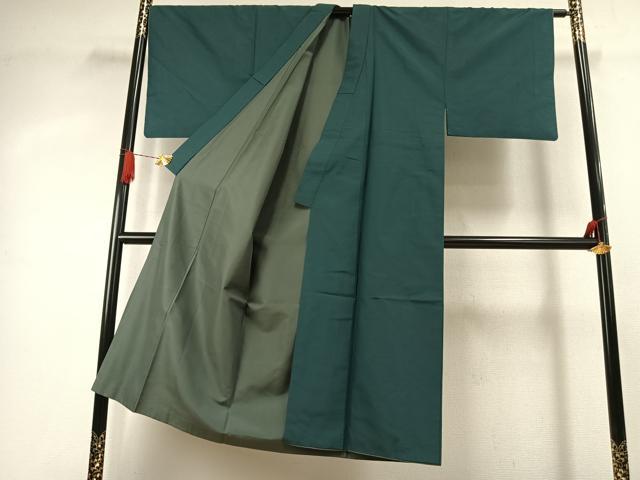 平和屋着物●男性　紬　アンサンブル　色無地　虫襖色　正絹　逸品　AABJ4412fy