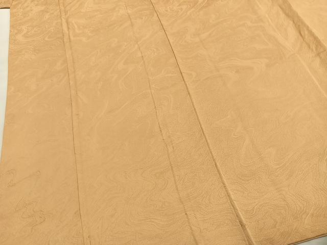 平和屋着物●上質な色無地　墨流し地紋　飴色　正絹　逸品　AABJ4415fy