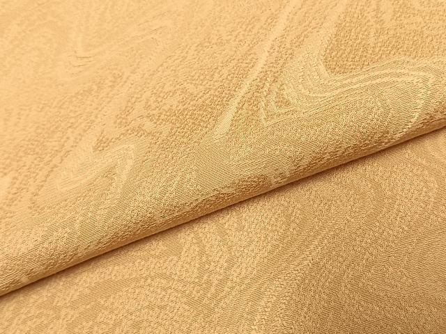 平和屋着物●上質な色無地　墨流し地紋　飴色　正絹　逸品　AABJ4415fy