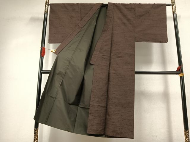 平和屋着物●男性　紬　網代織　正絹　逸品　AABJ4416fy