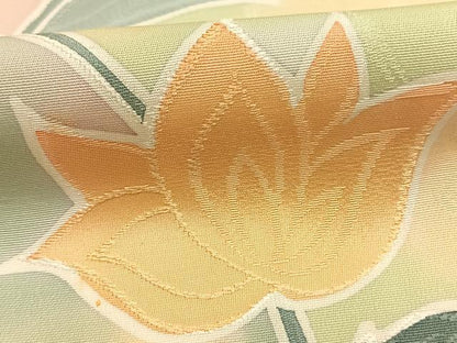 平和屋着物●上質な小紋　地紋起こし　草花文　正絹　逸品　AABJ4419fy