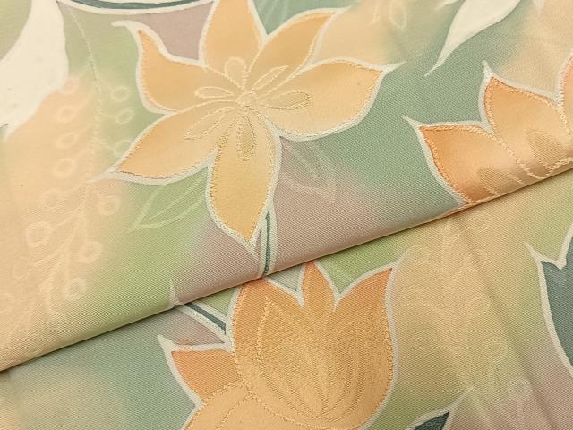 平和屋着物●上質な小紋　地紋起こし　草花文　正絹　逸品　AABJ4419fy