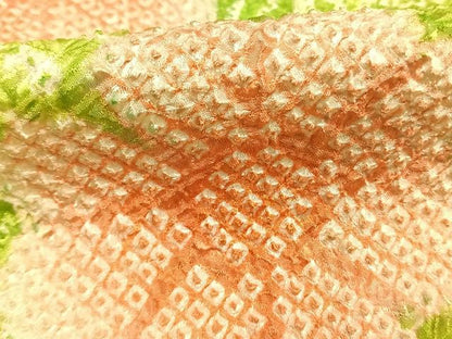 平和屋着物●豪華振袖　総絞り　草花文　暈し染め　正絹　逸品　AABJ4420fy