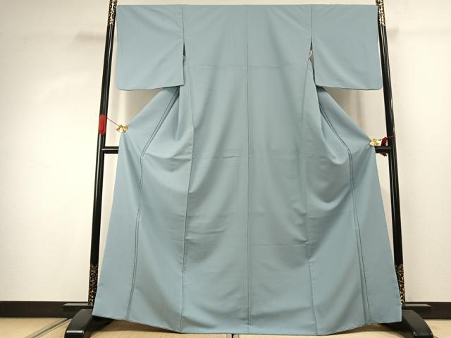 平和屋着物●色無地　秘色色　洗える着物　AABJ4422fy