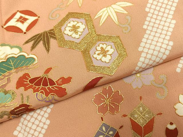 平和屋着物●訪問着　駒刺繍　松竹梅　金彩　正絹　逸品　未使用　AABJ4424fy