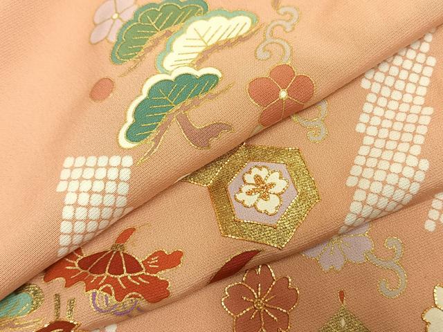 平和屋着物●訪問着　駒刺繍　松竹梅　金彩　正絹　逸品　未使用　AABJ4424fy