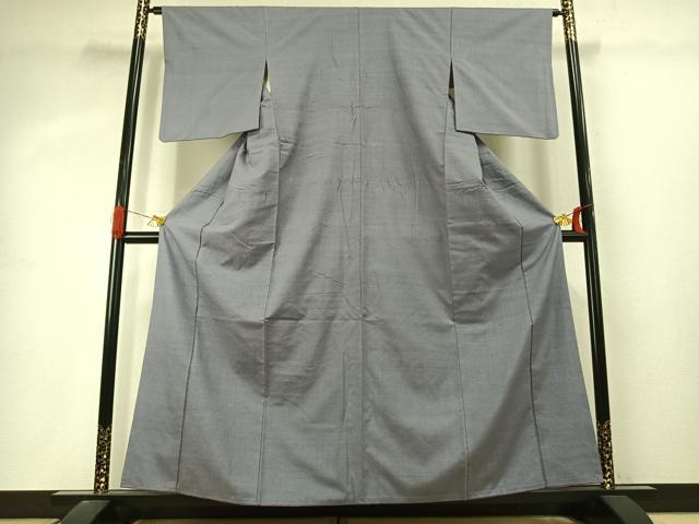 平和屋着物●結城紬　色無地　暁鼠色　正絹　逸品　AABJ4432fy