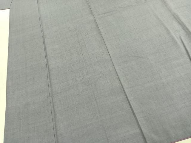 平和屋着物●結城紬　色無地　暁鼠色　正絹　逸品　AABJ4432fy