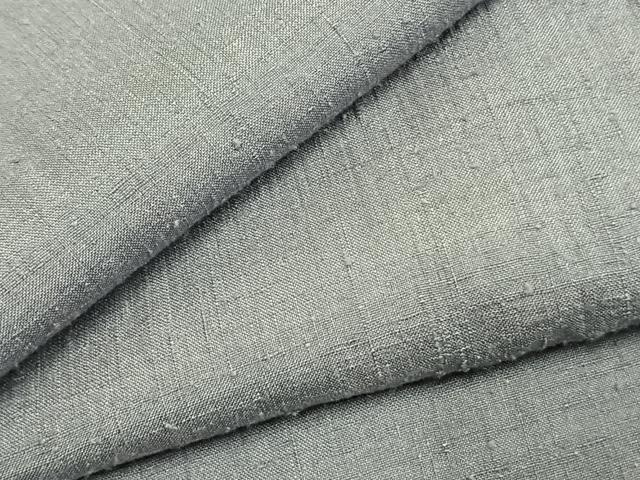 平和屋着物●結城紬　色無地　暁鼠色　正絹　逸品　AABJ4432fy