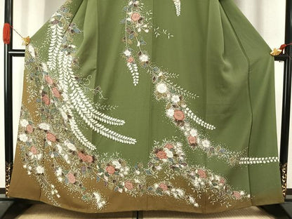 平和屋着物●訪問着　絞り　辻が花　暈し染め　正絹　逸品　AABJ4438fy