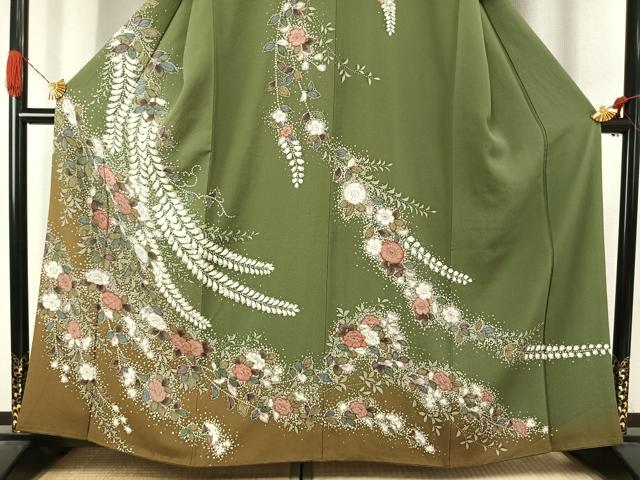 平和屋着物●訪問着　絞り　辻が花　暈し染め　正絹　逸品　AABJ4438fy