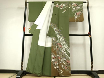 平和屋着物●訪問着　絞り　辻が花　暈し染め　正絹　逸品　AABJ4438fy