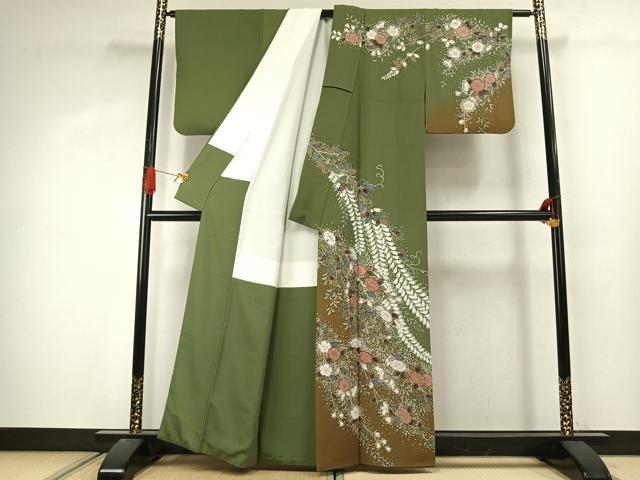 平和屋着物●訪問着　絞り　辻が花　暈し染め　正絹　逸品　AABJ4438fy