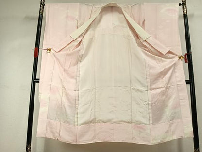 平和屋着物●振袖用長襦袢　無双仕立て　草花地紋　暈し染め　正絹　逸品　AABJ4440fy