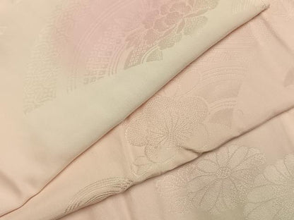 平和屋着物●振袖用長襦袢　無双仕立て　草花地紋　暈し染め　正絹　逸品　AABJ4440fy