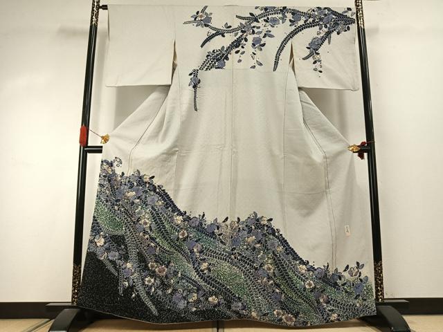 平和屋着物●訪問着　作家物　絞り　辻が花　暈し染め　金彩　正絹　逸品　AABJ4446fy