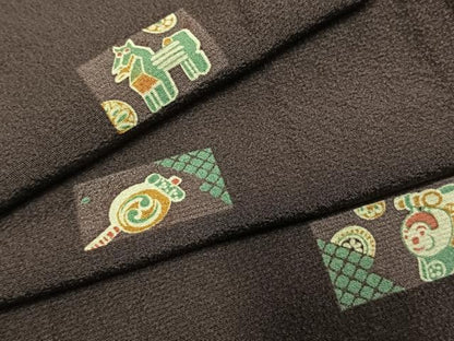 平和屋着物●上質な小紋　張子　でんでん太鼓　正絹　逸品　未使用　AABJ4448fy
