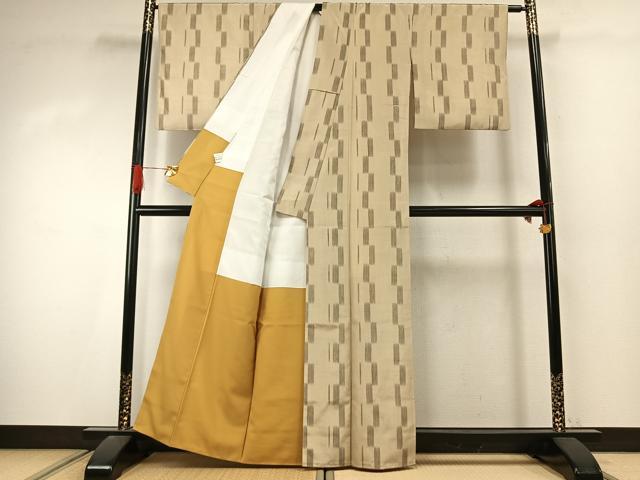 平和屋着物●小紋　幾何学文様　洗える着物　AABJ4449fy