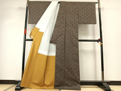 平和屋着物●本場大島紬　一元　麻の葉文様　やまと誂製　正絹　逸品　AABJ4450fy