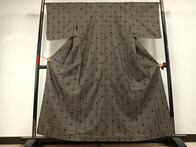 平和屋着物●本場大島紬　龍郷絣　正絹　逸品　AABJ4452fy