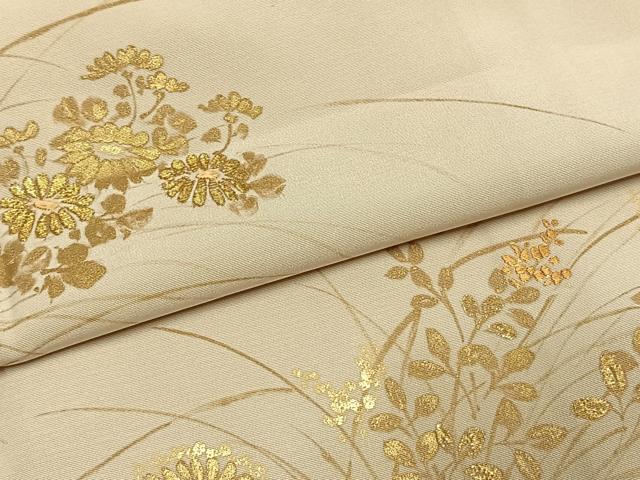 平和屋着物●創業460年・千總　訪問着　刺繍　草花文　暈し染め　金彩　伊勢丹扱い　正絹　逸品　AABJ4454fy