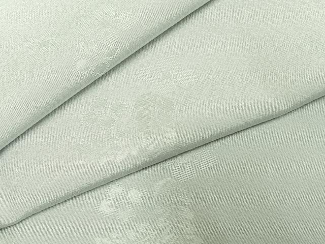 平和屋着物●色無地　草花地紋　藍白色　洗える着物　AABJ4457fy