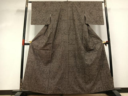 平和屋着物●本場大島紬　一元7マルキ　舞花文　正絹　逸品　AABJ4459fy