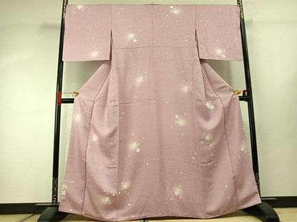 平和屋着物●上質な小紋　舞桜文　蛍暈し　正絹　逸品　AABJ4460fy