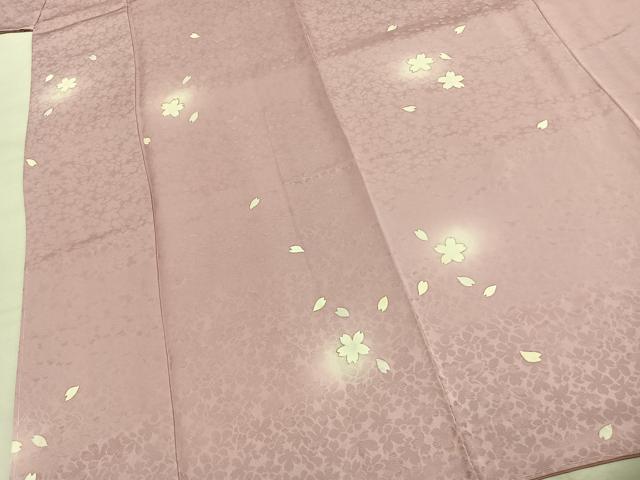 平和屋着物●上質な小紋　舞桜文　蛍暈し　正絹　逸品　AABJ4460fy
