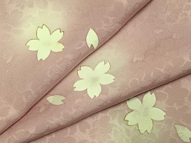 平和屋着物●上質な小紋　舞桜文　蛍暈し　正絹　逸品　AABJ4460fy