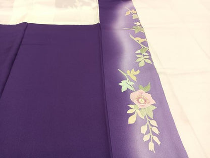 平和屋着物●訪問着　作家物　枝花文　暈し染め　金彩　ロング丈　正絹　逸品　AABJ4461fy