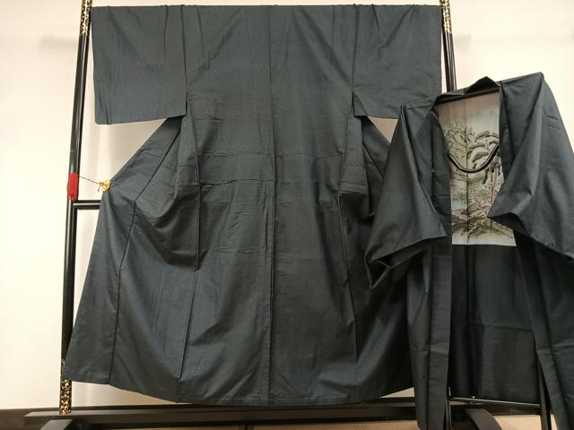 平和屋着物●男性　本場大島紬　アンサンブル　120亀甲　総詰め　正絹　逸品　AABJ4466fy