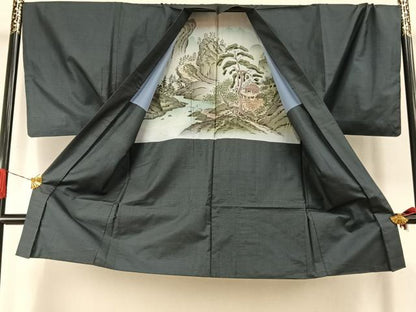 平和屋着物●男性　本場大島紬　アンサンブル　120亀甲　総詰め　正絹　逸品　AABJ4466fy