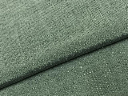 平和屋着物●男性　紬　アンサンブル　髭紬　羽織セット　色無地　千草色　正絹　逸品　AABJ4467fy