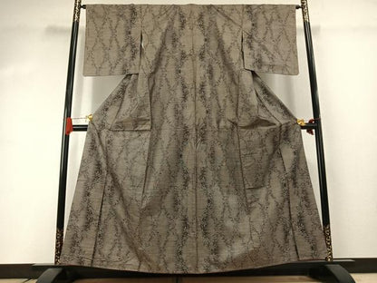 平和屋着物●本場大島紬　カタス9マルキ　草花文　正絹　逸品　未使用　AABJ4469fy