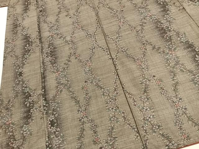 平和屋着物●本場大島紬　カタス9マルキ　草花文　正絹　逸品　未使用　AABJ4469fy