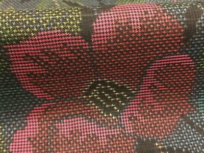 平和屋着物●本場大島紬　一元7マルキ　草花文　正絹　逸品　未使用　AABJ4472fy