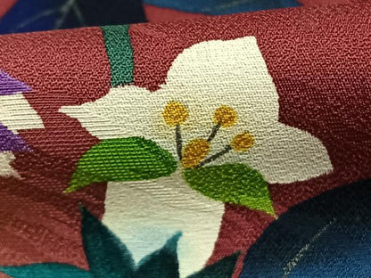 平和屋着物●訪問着　手描き　草花文　暈し染め　金彩　正絹　逸品　AABJ4474fy