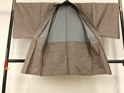 平和屋着物●男性　紬　アンサンブル　霞文　正絹　逸品　未使用　AABJ4477fy