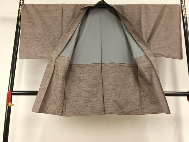 平和屋着物●男性　紬　アンサンブル　霞文　正絹　逸品　未使用　AABJ4477fy